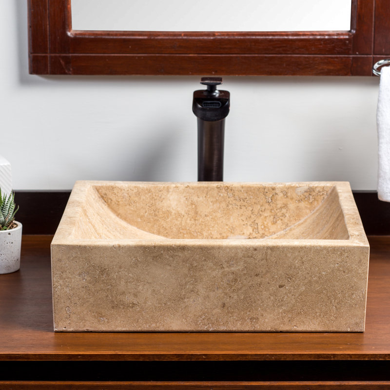 Laguna Marble Greece Stone Rectangular Vessel Bathroom Sink Wayfair.ca